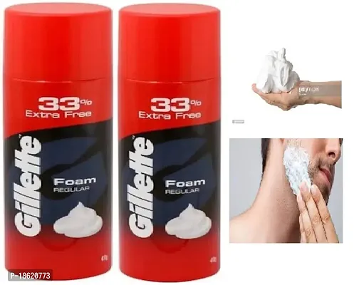Gillette Classic Regular Pre Shave Foam, 418g with 33% Extra Free pack off 2