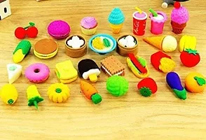 16 PCS(Random Selection) Cute Eraser Fruit Style Eraser Set Stationery for Kids School Boys Girls PACK OF 4X4-thumb2