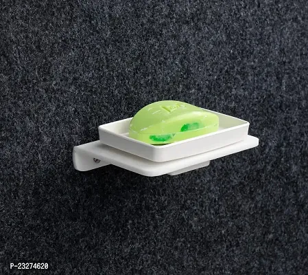 Acrylic Single Soap Dish/Soap Stand/Bathroom Soap Holder  (White)-thumb0