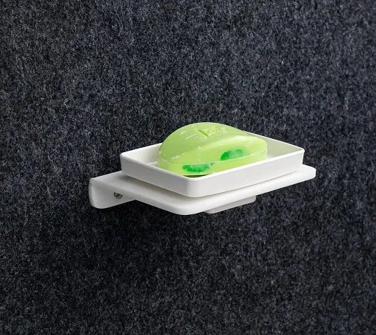 Acrylic Single Soap Dish/Soap Stand/Bathroom Soap Holder  (White)