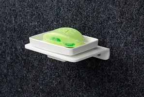Acrylic Single Soap Dish/Soap Stand/Bathroom Soap Holder  (White)-thumb1