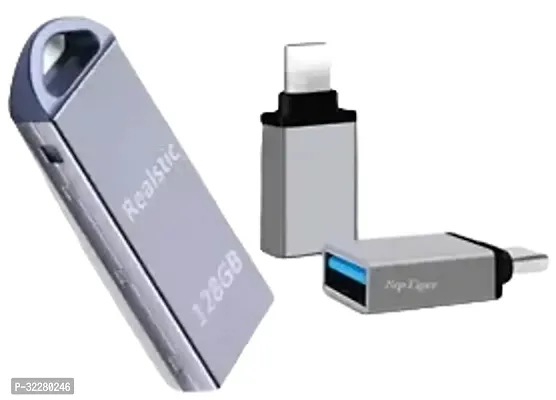 PD V220 2IN1 OTG METALS 64, 128 GB Pen Drive  (Silver)-thumb0