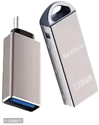 PD V220 2IN1 OTG METALS 64, 128 GB Pen Drive  (Silver)-thumb0