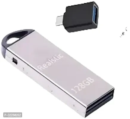 PD V220 2IN1 OTG METALS 64, 128 GB Pen Drive  (Silver)-thumb0