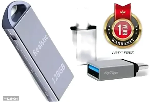 PD V220 2IN1 OTG METALS 64, 128 GB Pen Drive  (Silver)-thumb0