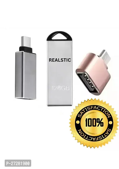 Brand New Reaslstic 128 GB Pendrive + Type C And Micro OTG For Free