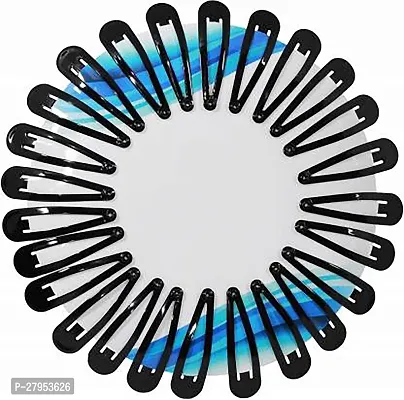 Designer Black Metal Tic Tac Hair Clips For Women Pack Of 24 Tic Tac Clip-thumb2