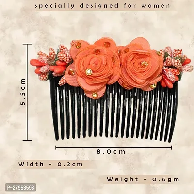 Designer Artificial Flowers Jewellery Hair Comb Pin For Women Pack Of 2 Hair Pin-thumb4