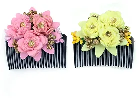 Designer Flower Design Jooda Pin Pearl Hairpin Comb For Women And Women-thumb3