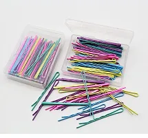 50 pcs color Counts Bobby Hair Pins Colorful Rubber Non-Slip Metal Hair Clips for girls-thumb2