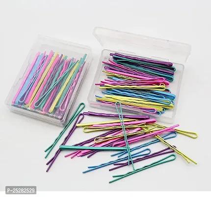 50 pcs color Counts Bobby Hair Pins Colorful Rubber Non-Slip Metal Hair Clips for girls-thumb3