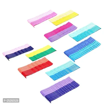 50 pcs color Counts Bobby Hair Pins Colorful Rubber Non-Slip Metal Hair Clips for girls-thumb4