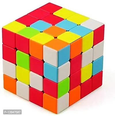 Stylish Fancy Plastics Speed Cube 4X4X4 For Kids And Adults,Multicolor, 1 Piece Rubik Cubes Design 2-thumb0
