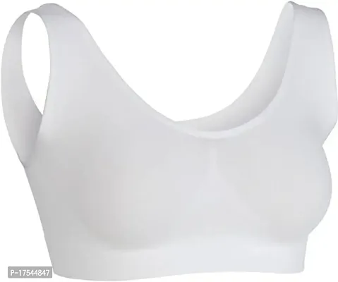 Sweet Sweat Waist Trimmer? Women's, Girl's Full Coverage White Bra-thumb3