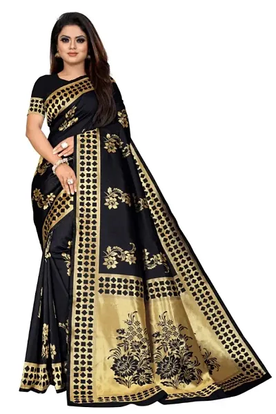 Stylish Art Silk Jacquard Saree With Blouse Piece