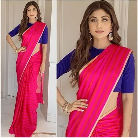 Stylish Georgette Saree With Bangalori Silk Blouse Piece