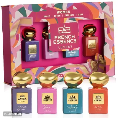 French Essence Luxury Gift Set For Women - Premium Multi (Grace,Bloom,Enchante And Aura) 20ml X 4 Fragrance  (80Ml)-thumb0