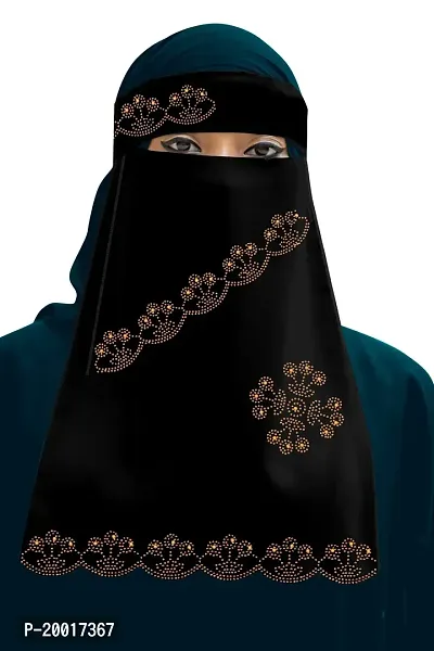 Contemporary Black Chiffon Solid Hijab For Women