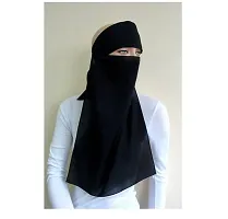 Contemporary pendal hijab Black plan hijab Chiffon Solid Hijab For Women and Girls-thumb1