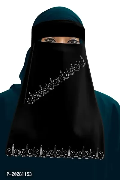 New Contemporary niqab Black Chiffon Solid Hijab For Women and girls-thumb0
