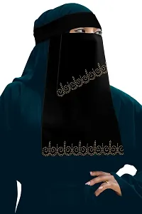 New Contemporary niqab Black Chiffon Solid Hijab For Women and girls-thumb2