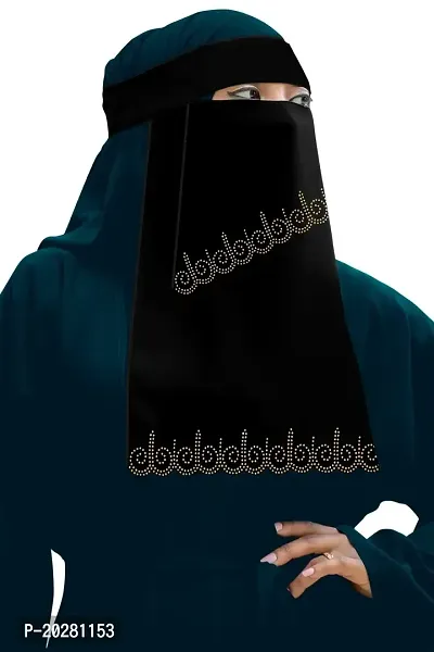 New Contemporary niqab Black Chiffon Solid Hijab For Women and girls-thumb3