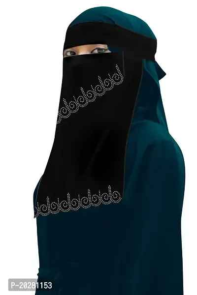 New Contemporary niqab Black Chiffon Solid Hijab For Women and girls-thumb2