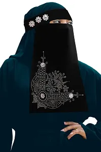 New taj niqab Black Chiffon Solid Hijab For Women and girls-thumb2