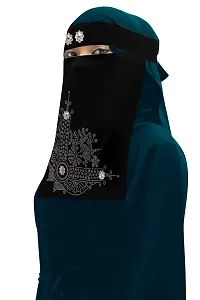New taj niqab Black Chiffon Solid Hijab For Women and girls-thumb1