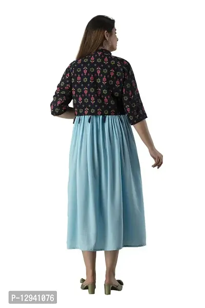 Rayon Kurti with Jacket Sky Blue-thumb5