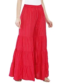 TNQ Women's Stylish and Fashionable Mid- Rise Garara/Sharara Palazzo Pants || Flared Sharara Palazzo (Free Size, Red)-thumb2