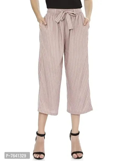 Mayoral - Girls Pink Striped Linen Trousers | Childrensalon Outlet