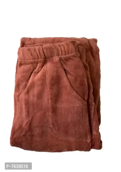 TNQ Women's Stretch Fit Fleece Leggings (612velvetpants_Rust Brown_Small)-thumb0