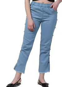 TNQ Women Side Button Jeggings/Joggers/Denim Palazzo/Women Jeans-thumb2