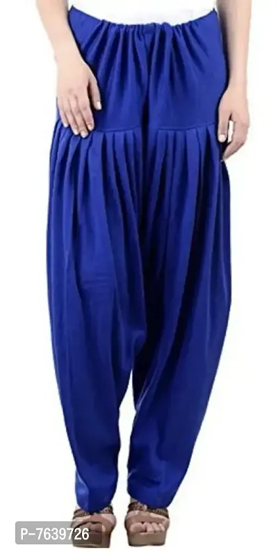 TNQ Women's Pure Woolen Salwar/Warm Patiala Salwar (Free Size Waist Fits upto 28&quot; to 48&quot;, Length- 39&quot;) (Royal Blue)-thumb0