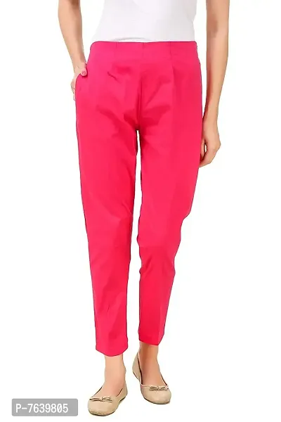 TNQ Women's Cotton Stretchable Straight Fit Pants-thumb0