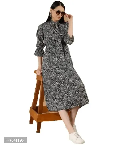 TNQ Women Printed Long A - Line Dress/Summer Maxi Printed Dress-thumb0