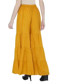 TNQ Women's Stylish and Fashionable Mid- Rise Garara/Sharara Palazzo Pants || Flared Sharara Palazzo (Free Size, Mustard)-thumb1