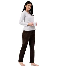 TNQ Women Winter wear Velvet Trouser/Palazzo/Warm Leggings (Free Size, Brown)-thumb3