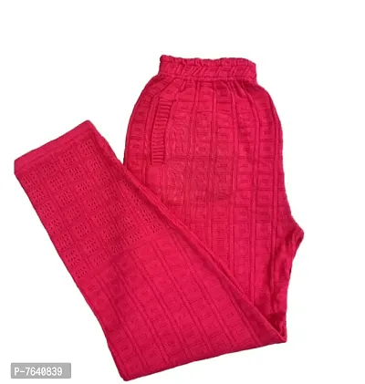 TNQ Women Slim Fit Soft Woolen Trousers/Woolen Straight Pants (32, Carrot Pink)-thumb0