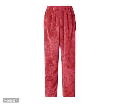 TNQ Women's Regular Fit Velvet Trouser (TNQ235_Rust, Rust_L)