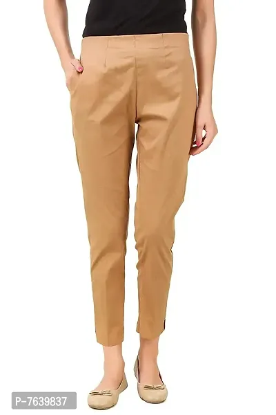 TNQ Women's Cotton Stretchable Straight Fit Pants-thumb0