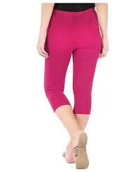 TNQ Women's Cotton Capri Pants (Free Size 28 to 36  Plus Size 37 to 42) (Magenta, XX-Large)-thumb1