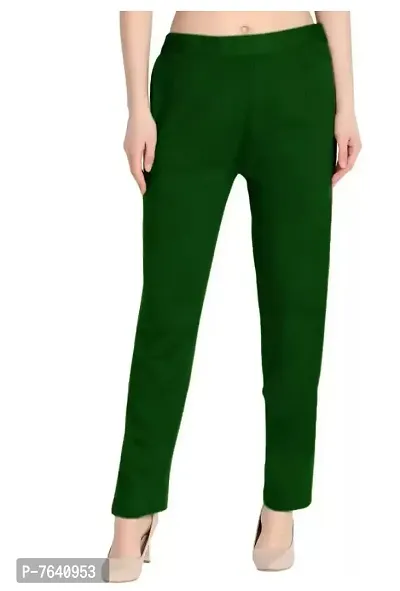 TNQ Women Winter Wear Wollen Trouser/Woolen Palazzo Pants (Large, Green)-thumb0