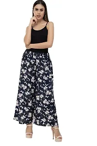 TNQ Women's Pleated Casual Palazzo Pant with Elastic Waistband Free Size (Floral)-thumb3