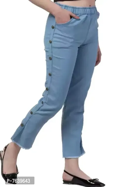 TNQ Women Side Button Jeggings/Joggers/Denim Palazzo/Women Jeans-thumb4