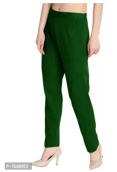 TNQ Women Winter Wear Wollen Trouser/Woolen Palazzo Pants (Large, Green)-thumb3