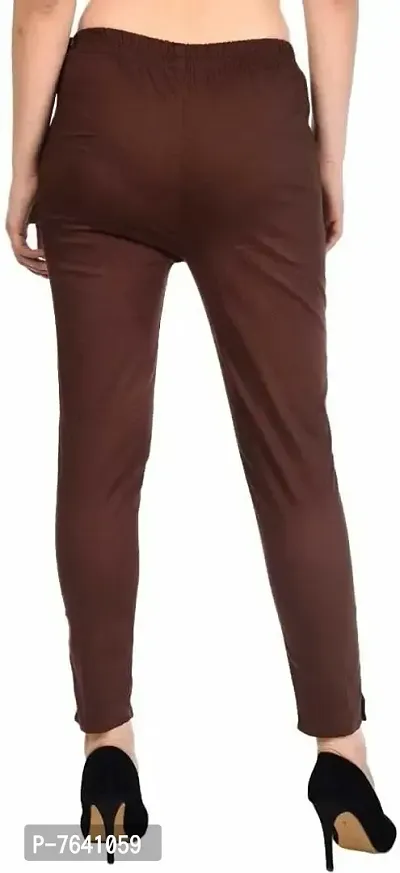 TNQ Women Cotton Stretchable Straight Trouser/Cotton Pants Combo Set of 2Pcs-thumb5