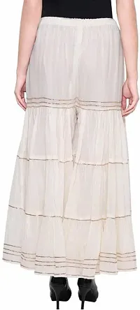 Womens Stylish and Fashionable Mid-Rise Garara/sharara Palazzo Pants with Elasticated Waist (Jumbo Size)-thumb1