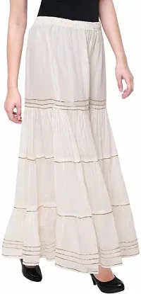 Womens Stylish and Fashionable Mid-Rise Garara/sharara Palazzo Pants with Elasticated Waist (Jumbo Size)-thumb2